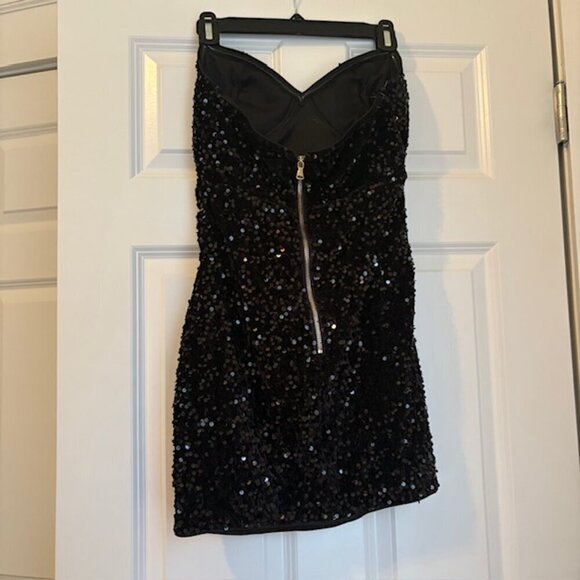 Strapless Sequin Corset Bodice Mini Dress - Picture 3 of 4